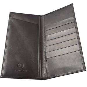 Mercedes Benz Black Leather Billfold Wallet Organizer Clutch Car Memorabilia
